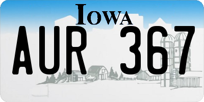 IA license plate AUR367