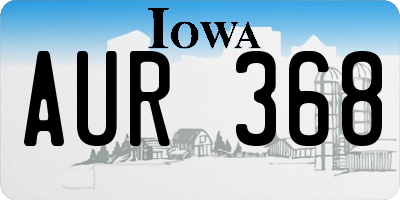 IA license plate AUR368