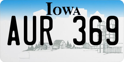 IA license plate AUR369