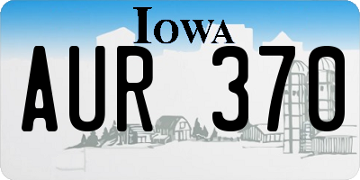 IA license plate AUR370