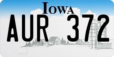 IA license plate AUR372