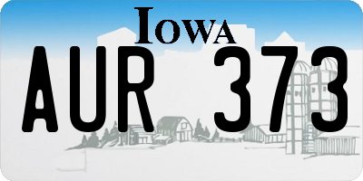 IA license plate AUR373