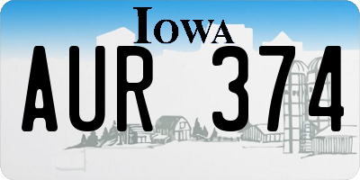 IA license plate AUR374