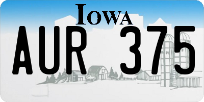 IA license plate AUR375