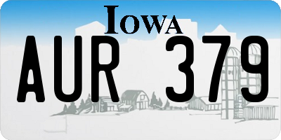 IA license plate AUR379