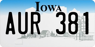 IA license plate AUR381