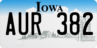 IA license plate AUR382