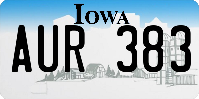 IA license plate AUR383