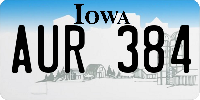 IA license plate AUR384