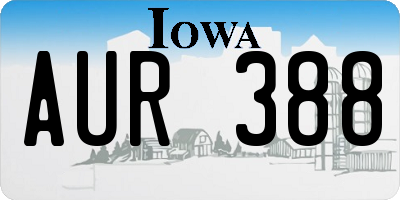 IA license plate AUR388