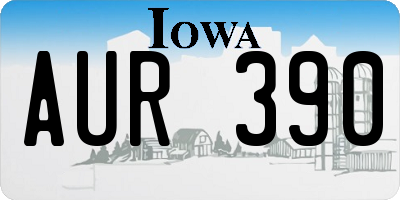 IA license plate AUR390