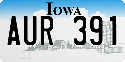 IA license plate AUR391