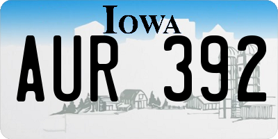 IA license plate AUR392