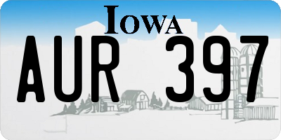 IA license plate AUR397