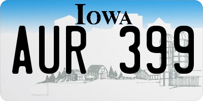 IA license plate AUR399