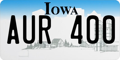 IA license plate AUR400