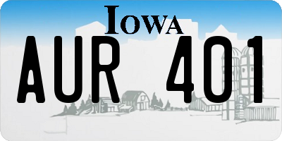 IA license plate AUR401