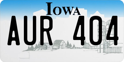 IA license plate AUR404