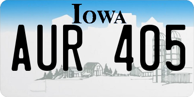 IA license plate AUR405