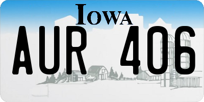 IA license plate AUR406