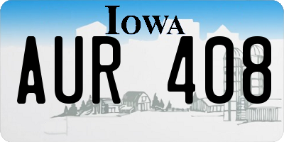 IA license plate AUR408