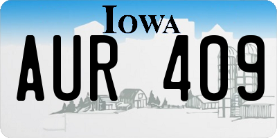 IA license plate AUR409