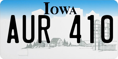 IA license plate AUR410