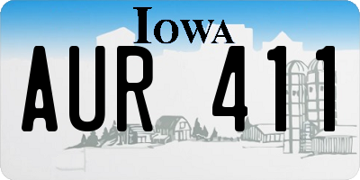 IA license plate AUR411