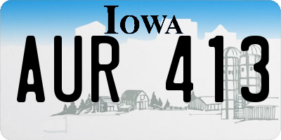 IA license plate AUR413