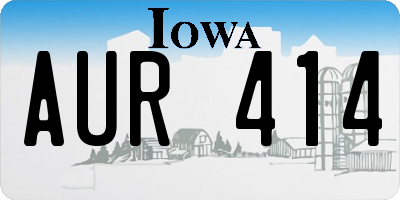 IA license plate AUR414