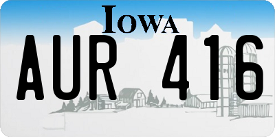 IA license plate AUR416