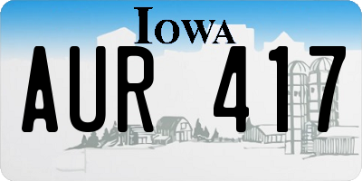 IA license plate AUR417