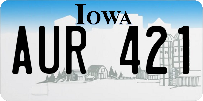 IA license plate AUR421