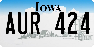 IA license plate AUR424