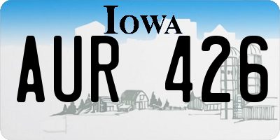 IA license plate AUR426