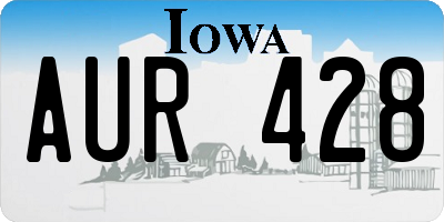 IA license plate AUR428