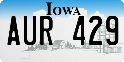IA license plate AUR429