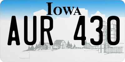 IA license plate AUR430
