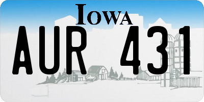 IA license plate AUR431