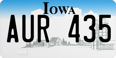 IA license plate AUR435