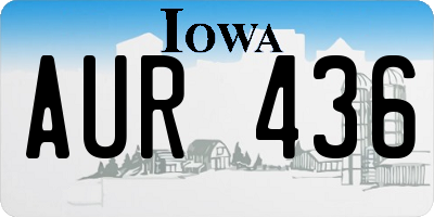 IA license plate AUR436