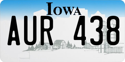 IA license plate AUR438