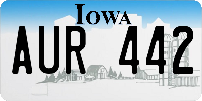 IA license plate AUR442