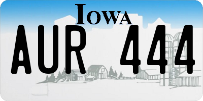 IA license plate AUR444
