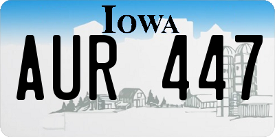IA license plate AUR447