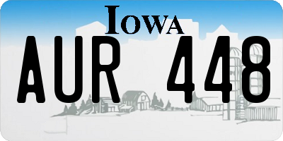 IA license plate AUR448