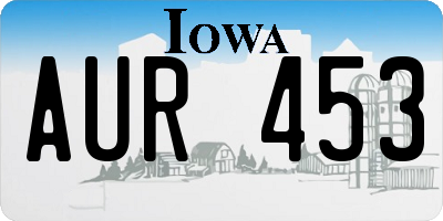 IA license plate AUR453