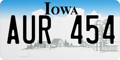IA license plate AUR454