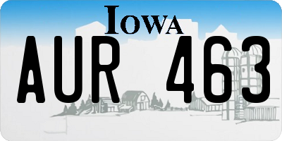 IA license plate AUR463