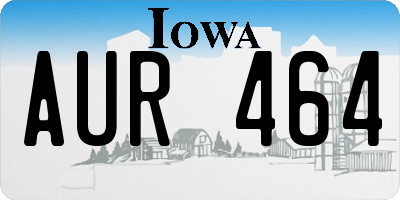 IA license plate AUR464